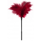 Пластиковая метелочка с красными пёрышками Small Feather Tickler - 32 см. - Blush Novelties - купить с доставкой в Северодвинске