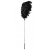 Стек с большим чёрным пером Large Feather Tickler - 65 см. - Blush Novelties - купить с доставкой в Северодвинске