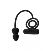 Чёрное эрекционное кольцо с вибропулькой и анальным хвостом - Erotist Adult Toys - в Северодвинске купить с доставкой