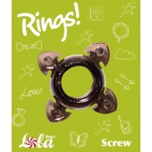 Чёрное эрекционное кольцо Rings Screw - Lola Games - в Северодвинске купить с доставкой