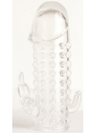 Гелевая прозрачная насадка с 2 отростками - 13 см. - Toyfa Basic - в Северодвинске купить с доставкой Гелевая прозрачная насадка с 2 отростками - 13 см. - Toyfa Basic - в Северодвинске купить с доставкой