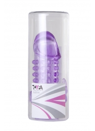 Закрытая фиолетовая насадка с 2 отростками - 13 см. - Toyfa Basic - в Северодвинске купить с доставкой Закрытая фиолетовая насадка с 2 отростками - 13 см. - Toyfa Basic - в Северодвинске купить с доставкой