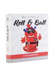 Стимулирующий презерватив-насадка Roll   Ball Strawberry - Sitabella - купить с доставкой в Северодвинске