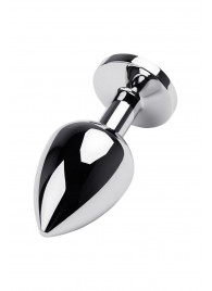 Серебристая коническая анальная пробка с красным кристаллом - 8 см. - ToyFa - купить с доставкой в Северодвинске