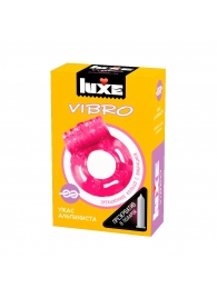 Розовое эрекционное виброкольцо Luxe VIBRO  Ужас Альпиниста  + презерватив - Luxe - в Северодвинске купить с доставкой