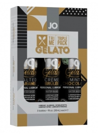 Подарочный набор вкусовых лубрикантов Tri-Me Triple Pack Gelato - System JO - купить с доставкой в Северодвинске