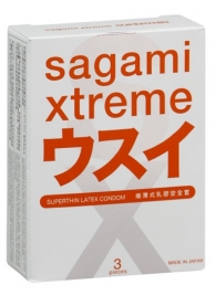 Ультратонкие презервативы Sagami Xtreme SUPERTHIN - 3 шт. - Sagami - купить с доставкой в Северодвинске