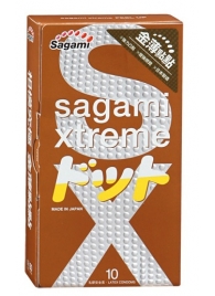 Презервативы Sagami Xtreme FEEL UP с точечной текстурой и линиями прилегания - 10 шт. - Sagami - купить с доставкой в Северодвинске