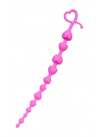 Розовая силиконовая анальная цепочка Long Sweety - 34 см. - ToyFa в Северодвинске Розовая силиконовая анальная цепочка Long Sweety - 34 см. - ToyFa