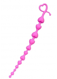 Розовая силиконовая анальная цепочка Long Sweety - 34 см. - ToyFa в Северодвинске Розовая силиконовая анальная цепочка Long Sweety - 34 см. - ToyFa