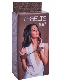 Коричневые кожаные наручники Maya - Rebelts - купить с доставкой в Северодвинске
