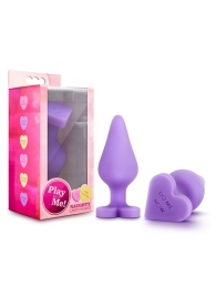 Фиолетовая анальная пробка Naughty Candy Heart Do Me Now - 8,9 см. - Blush Novelties - купить с доставкой в Северодвинске