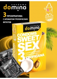 Презервативы для орального секса DOMINO Sweet Sex с ароматом тропических фруктов - 3 шт. - Domino - купить с доставкой в Северодвинске