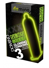 Презервативы DOMINO Neon Green со светящимся в темноте кончиком - 3 шт. - Domino - купить с доставкой в Северодвинске