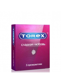 Презервативы Torex  Сладкая любовь  с ароматом клубники - 3 шт. - Torex - купить с доставкой в Северодвинске