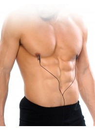 Черные электрические зажимы для сосков Shock Therapy Nipple Clamps - Pipedream - купить с доставкой в Северодвинске