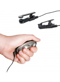 Черные электрические зажимы для сосков Shock Therapy Nipple Clamps - Pipedream - купить с доставкой в Северодвинске