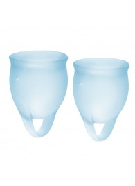 Набор голубых менструальных чаш Feel confident Menstrual Cup - Satisfyer - купить с доставкой в Северодвинске