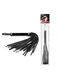 Черная гладкая плеть-флоггер с ручкой - 40 см. - Notabu - купить с доставкой в Северодвинске