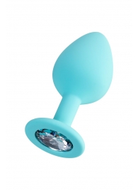 Мятная анальная втулка Brilliant с прозрачным кристаллом - 8 см. - ToyFa - купить с доставкой в Северодвинске