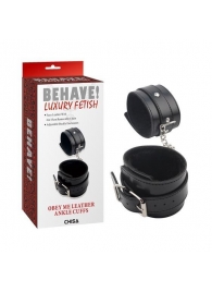 Черные оковы на ноги Obey Me Leather Ankle Cuffs - Chisa - купить с доставкой в Северодвинске