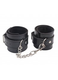 Черные оковы на ноги Obey Me Leather Ankle Cuffs - Chisa - купить с доставкой в Северодвинске