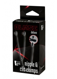 Черные зажимы на соски и клитор на цепочке DELUXE NIPPLE   CLIT CLAMPS - Dream Toys - купить с доставкой в Северодвинске