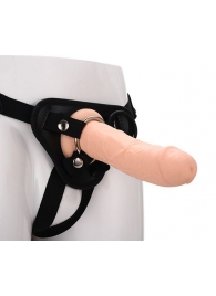 Черные трусики с телесной насадкой STRAP ON REAL DILDO - 21 см. - Dream Toys - купить с доставкой в Северодвинске