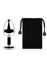 Серебристая анальная пробка с прозрачным стразом - 7,2 см. - Anal Jewelry Plug - купить с доставкой в Северодвинске