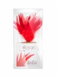 Красный перьевой тиклер Plume - 23 см. - Lola Lingerie - купить с доставкой в Северодвинске