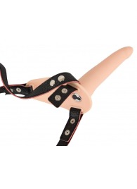 Телесный поясной страпон с вибрацией Vibrating Strap-On - 15,7 см. - Orion - купить с доставкой в Северодвинске