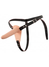 Телесный поясной страпон с вибрацией Vibrating Strap-On - 15,7 см. - Orion - купить с доставкой в Северодвинске