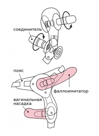 Черный пояс для женщин BEST SELECT с 3 насадками - LOVETOY (А-Полимер) - купить с доставкой в Северодвинске