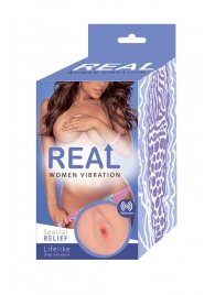 Телесный вибромастурбатор-вагина Real Women Vibration - Real - в Северодвинске купить с доставкой