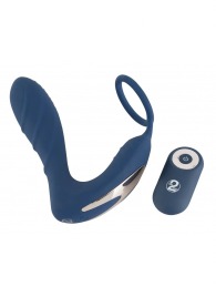 Синий вибростимулятор простаты с кольцом - 14,5 см. - Orion - в Северодвинске купить с доставкой