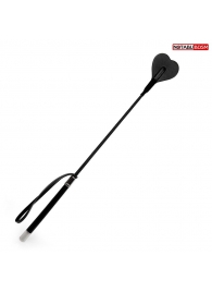 Черный стек с наконечником-сердечком - 54 см. - Notabu - купить с доставкой в Северодвинске