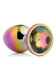Голографическая анальная втулка с радужным кристаллом - 7,1 см. - Dream Toys - купить с доставкой в Северодвинске