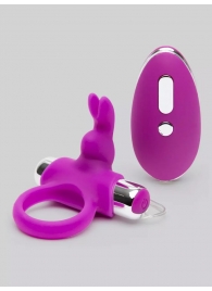 Лиловое виброкольцо с пультом ДУ Remote Control Cock Ring - Happy Rabbit - в Северодвинске купить с доставкой