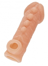 Телесная закрытая насадка с шишечками Cock Sleeve Size S - 13,8 см. - KOKOS - в Северодвинске купить с доставкой