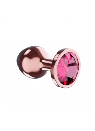 Пробка цвета розового золота с малиновым кристаллом Diamond Ruby Shine S - 7,2 см. - Lola Games - купить с доставкой в Северодвинске