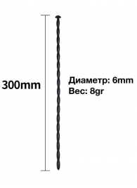 Черный уретральный расширитель - 30 см. - Rubber Tech Ltd - купить с доставкой в Северодвинске