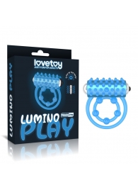 Голубое, светящееся в темноте виброкольцо Lumino Play Vibrating Penis Ring - Lovetoy - в Северодвинске купить с доставкой