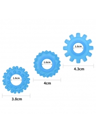 Набор из 3 голубых, светящихся в темноте эрекционных колец Lumino Play - Lovetoy - в Северодвинске купить с доставкой