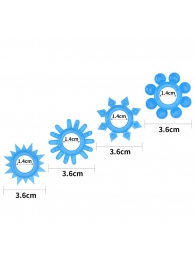 Набор из 4 голубых, светящихся в темноте эрекционных колец Lumino Play - Lovetoy - в Северодвинске купить с доставкой