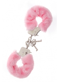 Металлические наручники с розовой меховой опушкой METAL HANDCUFF WITH PLUSH PINK - Dream Toys - купить с доставкой в Северодвинске