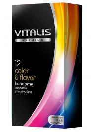 Цветные ароматизированные презервативы VITALIS PREMIUM color   flavor - 12 шт. - Vitalis - купить с доставкой в Северодвинске