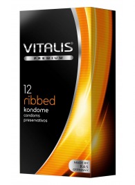 Ребристые презервативы VITALIS PREMIUM ribbed - 12 шт. - Vitalis - купить с доставкой в Северодвинске