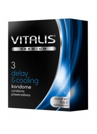 Презервативы VITALIS PREMIUM delay   cooling с охлаждающим эффектом - 3 шт. - Vitalis - купить с доставкой в Северодвинске