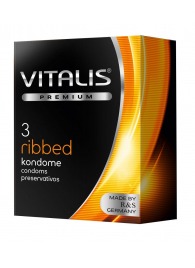 Ребристые презервативы VITALIS PREMIUM ribbed - 3 шт. - Vitalis - купить с доставкой в Северодвинске