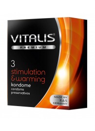 Презервативы VITALIS PREMIUM stimulation   warming с согревающим эффектом - 3 шт. - Vitalis - купить с доставкой в Северодвинске